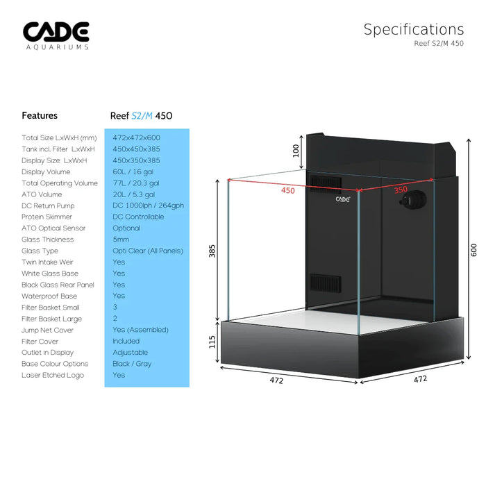 Cade Reef Mini S2/M - Ocean Reefs Marine Aquariums