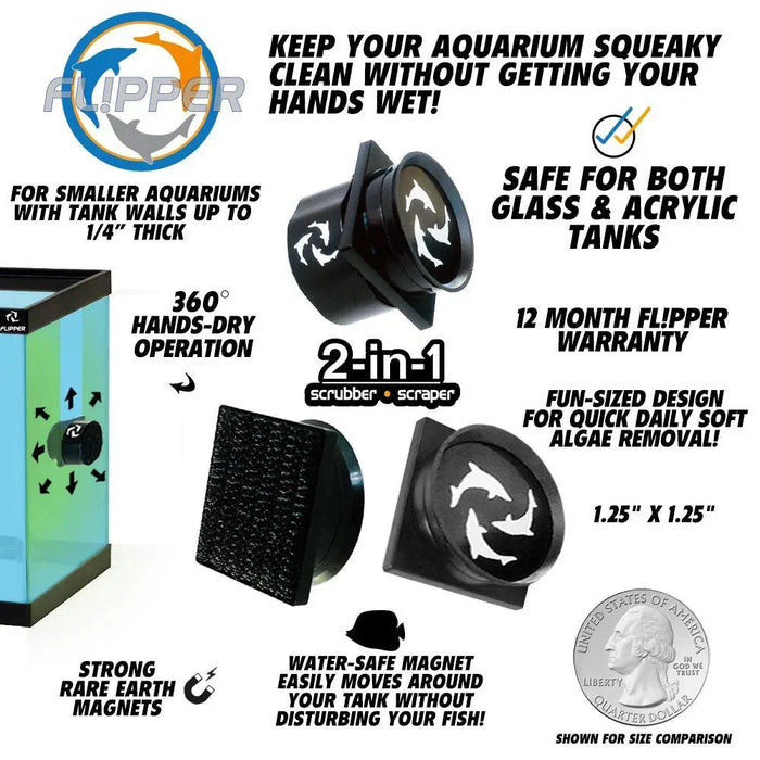Flipper Pico 2 in 1 Aquarium Magnet Cleaner - Ocean Reefs Marine Aquariums