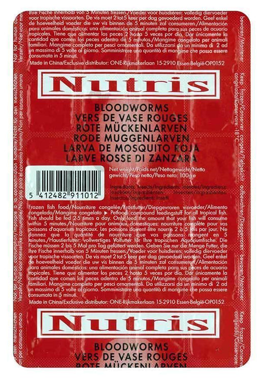 Nutris Frozen Bloodworms Blister Pack - Ocean Reefs Marine Aquariums