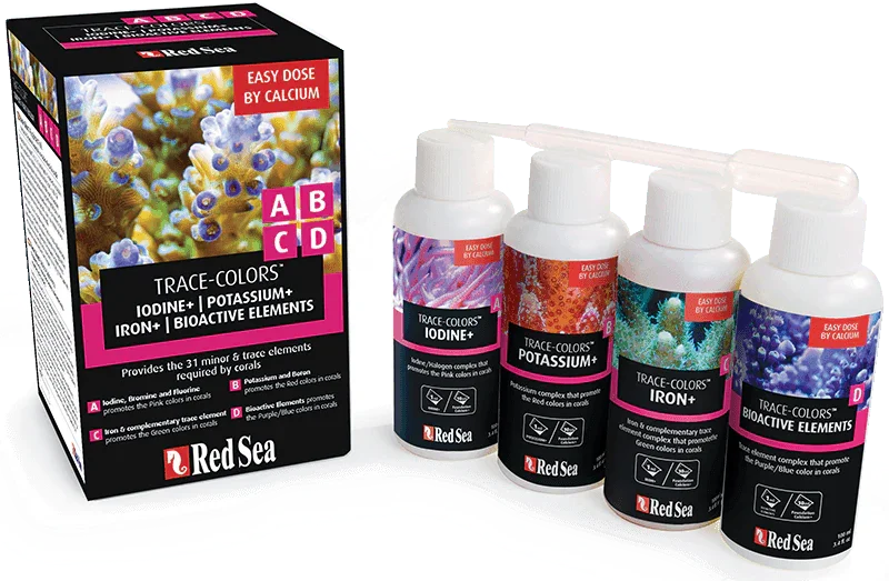 Red Sea Trace Colors ABCD (4 x 100ml bottles) - Ocean Reefs Marine Aquariums
